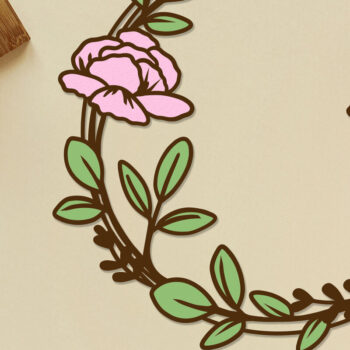 Intra απο ξύλο plywood 3mm-4mm πάχος - Πασχαλινό διακοσμητικό πρότυπο στεφάνι τοίχου Δίασταση 2x14 cm INTRAFABR-115533678 - Image 1