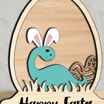 Intra απο ξύλο plywood 3mm-4mm πάχος - Πασχαλινή διακόσμηση σπιτιού Dino Globe  Δίασταση 15x15 cm INTRAFABR-118957435 - Image 2