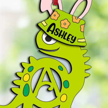 Intra απο ξύλο plywood 3mm-4mm πάχος - Πασχαλινό Ντίνο Γράμμα ένα όνομα καλαθιού διακοπών Δίασταση 6x6 cm INTRAFABR-112208740 - Image 2