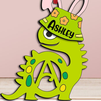 Intra απο ξύλο plywood 3mm-4mm πάχος - Πασχαλινό Ντίνο Γράμμα ένα όνομα καλαθιού διακοπών Δίασταση 6x6 cm INTRAFABR-112208740 - Image 3