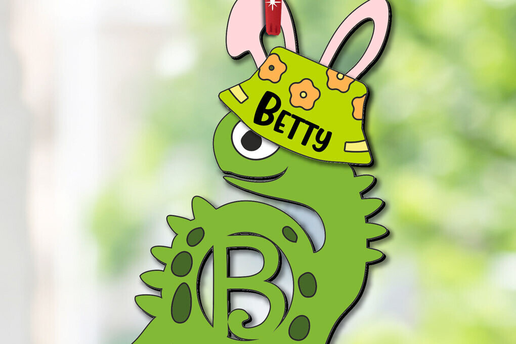 Intra απο ξύλο plywood 3mm-4mm πάχος - Πασχαλινό Dino Γράμμα B Καλάθι Όνομα Ετικέτα  Δίασταση 6x6 cm INTRAFABR-112208802