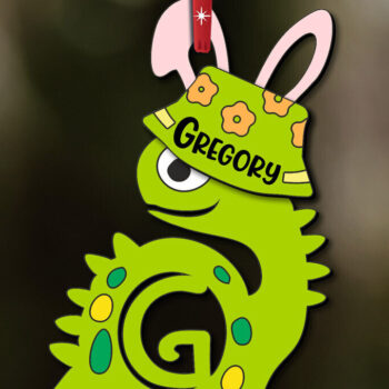 Intra απο ξύλο plywood 3mm-4mm πάχος - Πασχαλινό Dino Γράμμα G Καλάθι Όνομα Ετικέτα Δίασταση 6x6 cm INTRAFABR-112217716 - Image 3