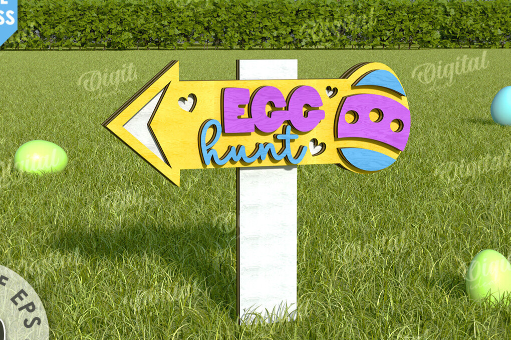 Intra απο ξύλο plywood 3mm-4mm πάχος - Πασχαλινή Κατευθυντική Πινακίδα Κήπου Δίασταση 15x15 cm INTRAFABR-116332090