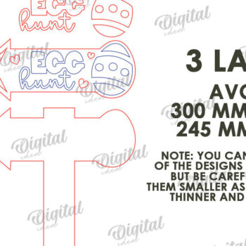 Intra απο ξύλο plywood 3mm-4mm πάχος - Πασχαλινή Κατευθυντική Πινακίδα Κήπου Δίασταση 15x15 cm INTRAFABR-116332090 - Image 2