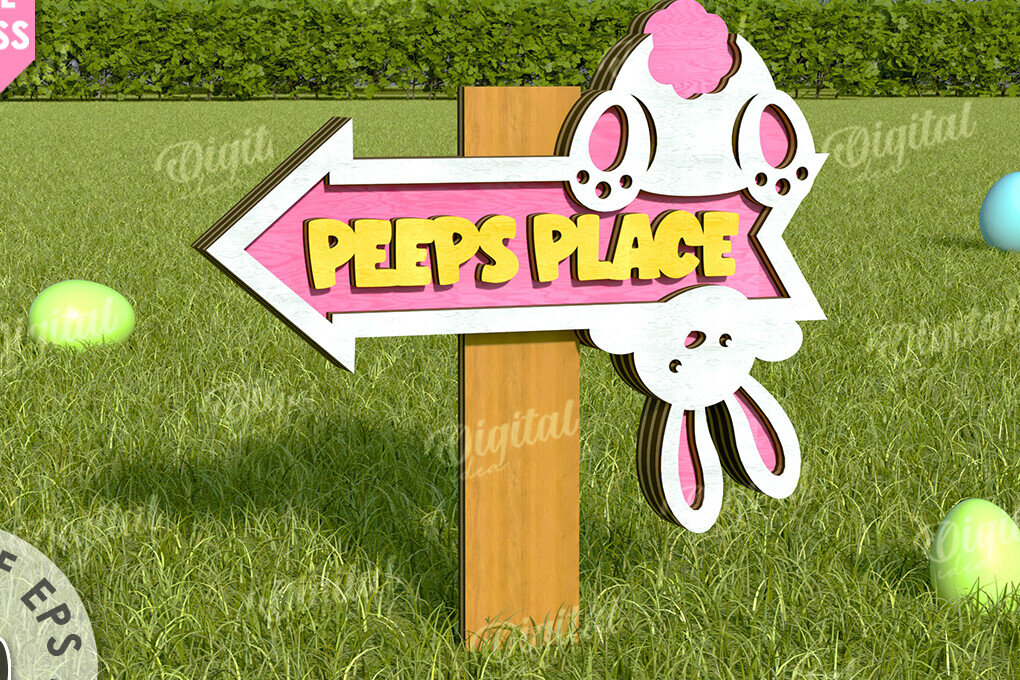 Intra απο ξύλο plywood 3mm-4mm πάχος - Πασχαλινή Κατευθυντική Πινακίδα Κήπου Δίασταση 15x15 cm INTRAFABR-116332319