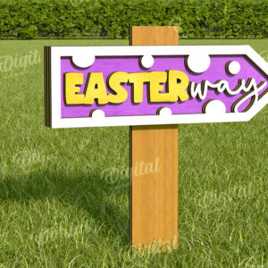 Intra απο ξύλο plywood 3mm-4mm πάχος - Πασχαλινή Κατευθυντική Πινακίδα Κήπου Δίασταση 15x15 cm INTRAFABR-116332073