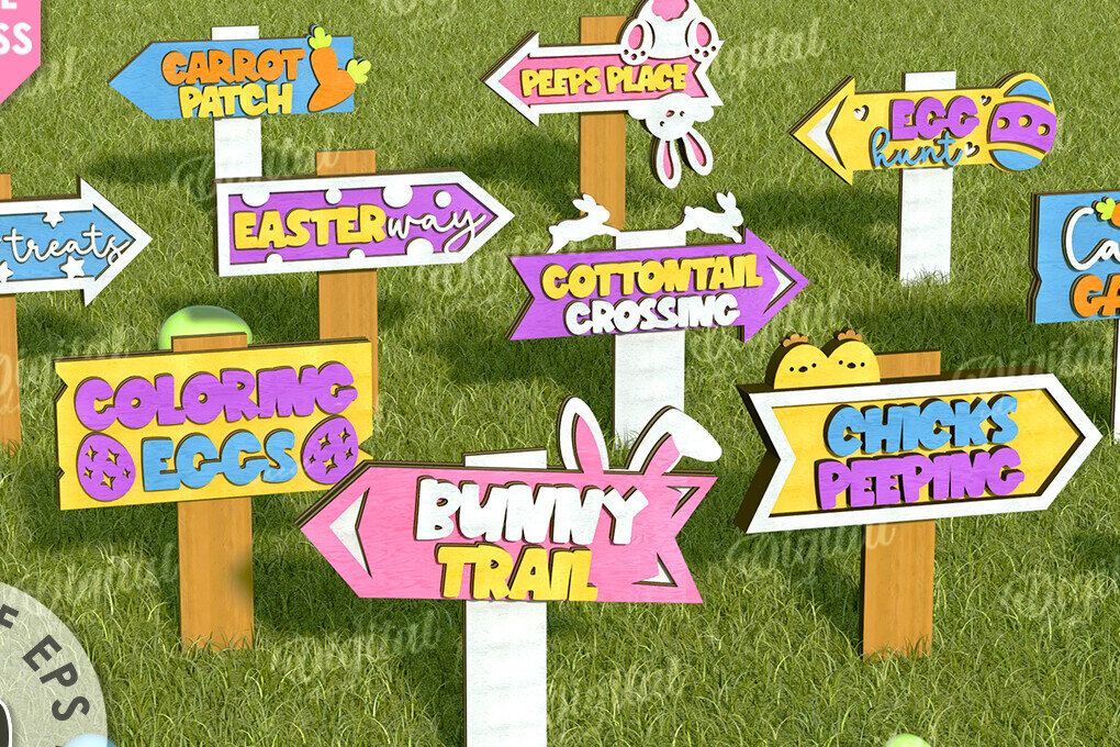 Intra απο ξύλο plywood 3mm-4mm πάχος - Πασχαλινή δέσμη πινακίδων κήπου Δίασταση 15x15 cm INTRAFABR-116335791