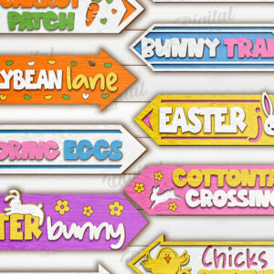 Intra απο ξύλο plywood 3mm-4mm πάχος - Πασχαλινή Κατευθυντήρια Πινακίδα LaserCut Πακέτο Δίασταση 15x15 cm INTRAFABR-118210307