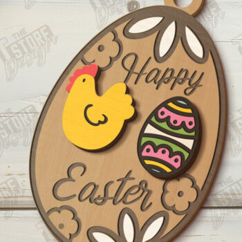 Intra απο ξύλο plywood 3mm-4mm πάχος - Πασχαλινή Πόρτα Γωνία | Πασχαλινό σχέδιο | CNC Δίασταση 15x15 cm INTRAFABR-117484247 - Image 1