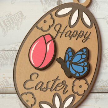 Intra απο ξύλο plywood 3mm-4mm πάχος - Πασχαλινή Πόρτα Γωνία | Πασχαλινό σχέδιο | CNC Δίασταση 15x15 cm INTRAFABR-117484238 - Image 1