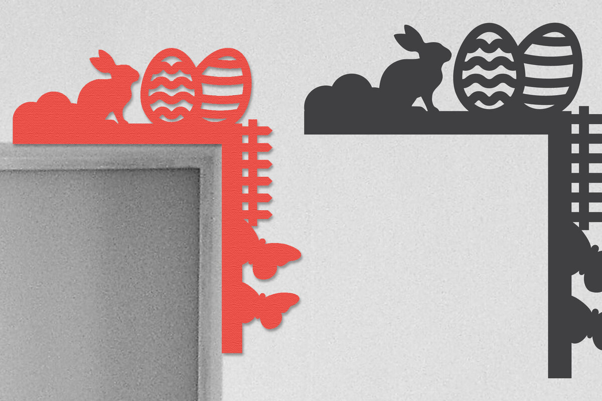 Intra απο ξύλο plywood 3mm-4mm πάχος - Πασχαλινή πόρτα γωνιακή  Δίασταση 30x20 cm INTRAFABR-116067782