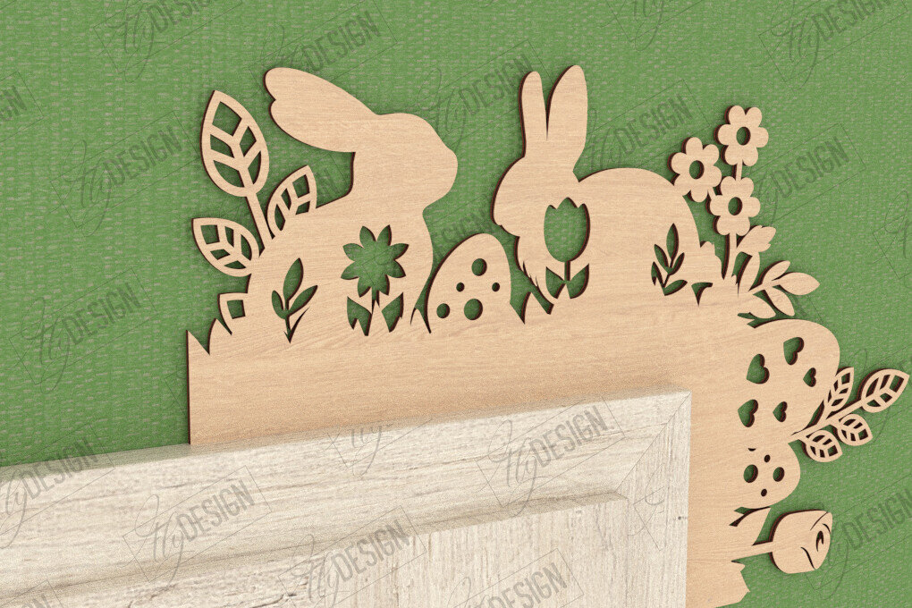 Intra απο ξύλο plywood 3mm-4mm πάχος - Πασχαλινή Πόρτα Γωνία | Διακόσμηση Τοίχων | CNC Δίασταση 15x15 cm INTRAFABR-117429463