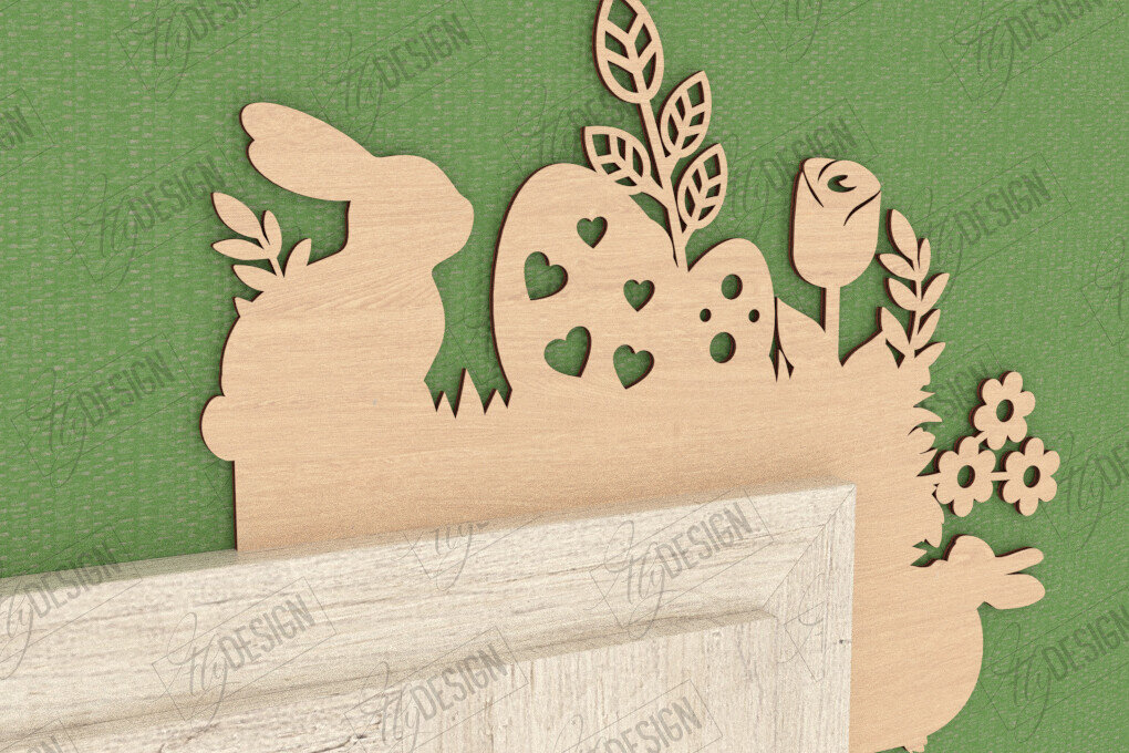 Intra απο ξύλο plywood 3mm-4mm πάχος - Πασχαλινή Πόρτα Γωνία | Διακόσμηση Τοίχων | CNC Δίασταση 15x15 cm INTRAFABR-117429410