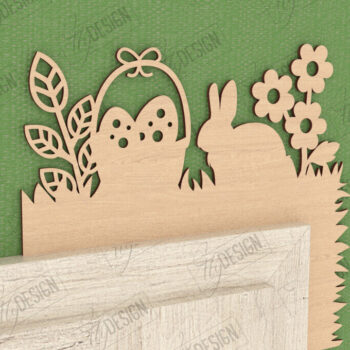 Intra απο ξύλο plywood 3mm-4mm πάχος - Πασχαλινή Πόρτα Γωνία | Διακόσμηση Τοίχων | CNC Δίασταση 15x15 cm INTRAFABR-117429393 - Image 1