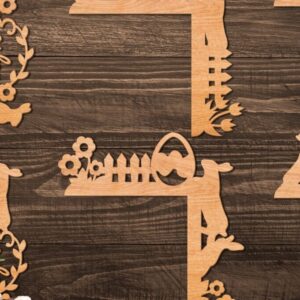 Intra απο ξύλο plywood 3mm-4mm πάχος - Πασχαλινές γωνίες πόρτας  με λέιζερ Δίασταση 10x8 cm INTRAFABR-90583859