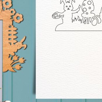 Intra απο ξύλο plywood 3mm-4mm πάχος - Πασχαλινές γωνίες πόρτας  με λέιζερ Δίασταση 10x8 cm INTRAFABR-90583859 - Image 4