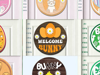 Intra απο ξύλο plywood 3mm-4mm πάχος - Πασχαλινή κρεμάστρα πόρτας Laser Cut  Bundle Δίασταση 15x15 cm INTRAFABR-64117892 - Image 1