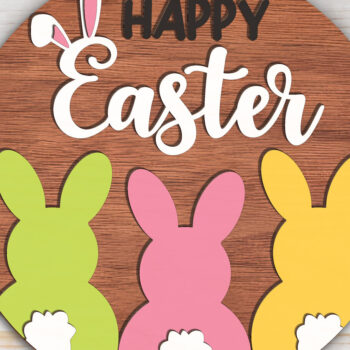 Intra απο ξύλο plywood 3mm-4mm πάχος - Πασχαλινή Κρεμάστρα Πόρτας  Δίασταση 30x20 cm INTRAFABR-117923177 - Image 2