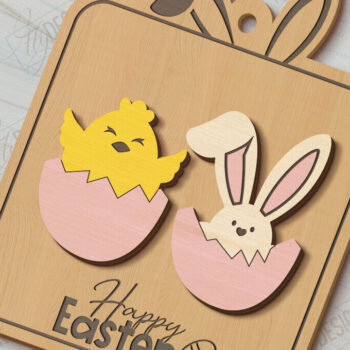 Intra απο ξύλο plywood 3mm-4mm πάχος - Πασχαλινά Σκουλαρίκια Πακέτο | Ανοιξιάτικο σχέδιο Δίασταση 3x3 cm INTRAFABR-117482747 - Image 10