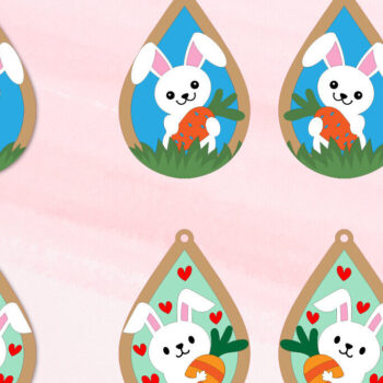 Intra απο ξύλο plywood 3mm-4mm πάχος - Πασχαλινά Σκουλαρίκια Laser Cut 2 - Cut&Score Δίασταση 3x3 cm INTRAFABR-91863724 - Image 1