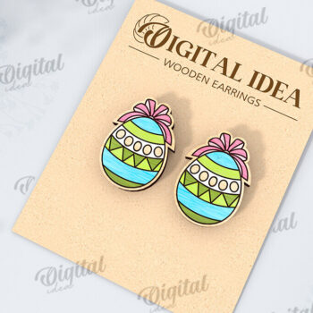 Intra απο ξύλο plywood 3mm-4mm πάχος - Πασχαλινά σκουλαρίκια Πακέτο κοπής με λέιζερ Δίασταση 3x3 cm INTRAFABR-118029651 - Image 6