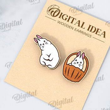 Intra απο ξύλο plywood 3mm-4mm πάχος - Πασχαλινά σκουλαρίκια Πακέτο κοπής με λέιζερ Δίασταση 3x3 cm INTRAFABR-118029651 - Image 9