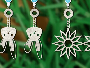 Intra απο ξύλο plywood 3mm-4mm πάχος - Πασχαλινά σκουλαρίκια Laser Cut  Δίασταση 3x3 cm INTRAFABR-63164911 - Image 1