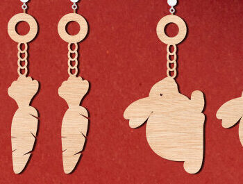 Intra απο ξύλο plywood 3mm-4mm πάχος - Πασχαλινά σκουλαρίκια Laser Cut  Bundle Δίασταση 3x3 cm INTRAFABR-64119607 - Image 4