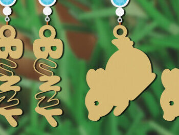 Intra απο ξύλο plywood 3mm-4mm πάχος - Πασχαλινά σκουλαρίκια Laser Cut  Bundle Δίασταση 3x3 cm INTRAFABR-64119589 - Image 6