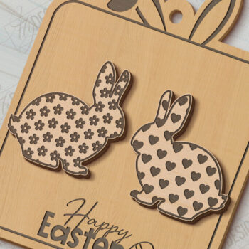 Intra απο ξύλο plywood 3mm-4mm πάχος - Πασχαλινά Σκουλαρίκια | Ανοιξιάτικο Σχέδιο |Διακοπές Δίασταση 3x3 cm INTRAFABR-117482614 - Image 1