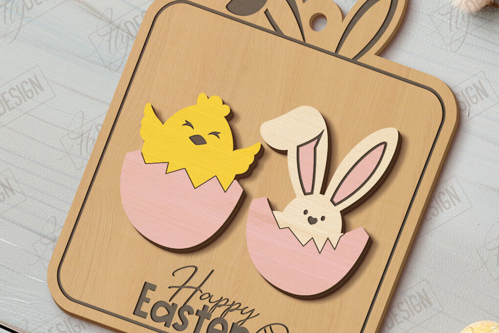 Intra απο ξύλο plywood 3mm-4mm πάχος - Πασχαλινά Σκουλαρίκια | Ανοιξιάτικο Σχέδιο |Διακοπές Δίασταση 3x3 cm INTRAFABR-117482705