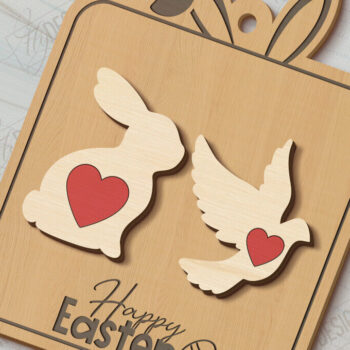 Intra απο ξύλο plywood 3mm-4mm πάχος - Πασχαλινά Σκουλαρίκια | Ανοιξιάτικο Σχέδιο |Διακοπές Δίασταση 3x3 cm INTRAFABR-117482706 - Image 1