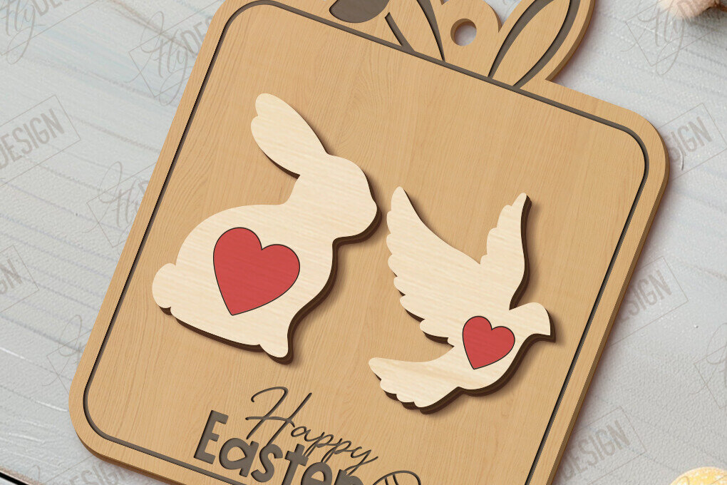 Intra απο ξύλο plywood 3mm-4mm πάχος - Πασχαλινά Σκουλαρίκια | Ανοιξιάτικο Σχέδιο |Διακοπές Δίασταση 3x3 cm INTRAFABR-117482706