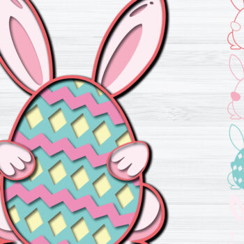 Intra απο ξύλο plywood 3mm-4mm πάχος - Πασχαλινό αυγό 3D Paper Cut   Δίασταση 1200x1200 cm INTRAFABR-27267924 - Image 1