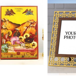 Εικόνα Ορθοδοξίας Πολυτελείας  με  σχεδιο Σταυρούς μαζι με  Βάση σε  8 χρώματα με περίγραμμα χρυσό σε ξύλο Plywood (Πλακάζ)   με  βάση Ιησούς Χριστός Θρενωδία στον τάφο "Επιτάφιος Θρήνος", Ξύλινη Χειροποίητη Εικόνα Ελληνικού Βυζαντινού Στυλ Κρεμαστή σε ξύλινη πλάκα Χειροποίητη Ελληνορθόδοξη εικόνα του Ιησού Χριστού, Κρεμαστή πλάκα βυζαντινής τέχνης, χριστιανική τέχνη Διάσταση 10x7 cm (3,9 x 2,8 ίντσες)  INTRAEK3kadro3211-10981