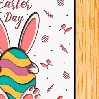 Intra απο ξύλο plywood 3mm-4mm πάχος - Πασχαλινό αυγό 3D  Χαρτί κοπής Πολυστρωματικό Δίασταση 15x15 cm INTRAFABR-65895511 - Image 1