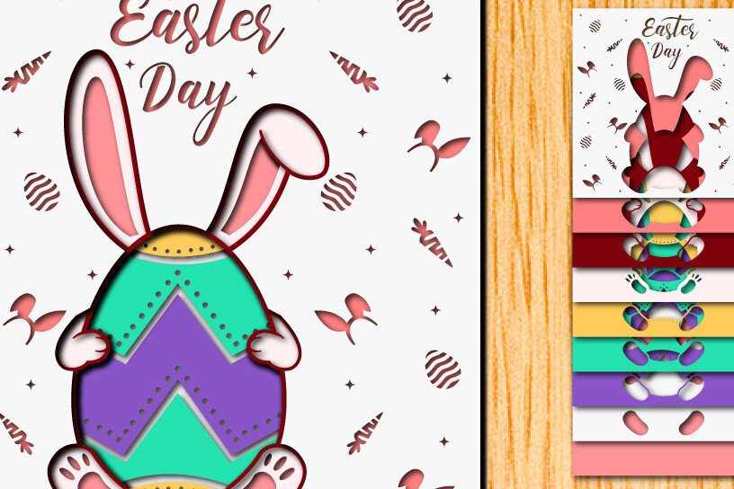 Intra απο ξύλο plywood 3mm-4mm πάχος - Πασχαλινό αυγό 3D  Χαρτί κοπής Πολυστρωματικό Δίασταση 15x15 cm INTRAFABR-65896541