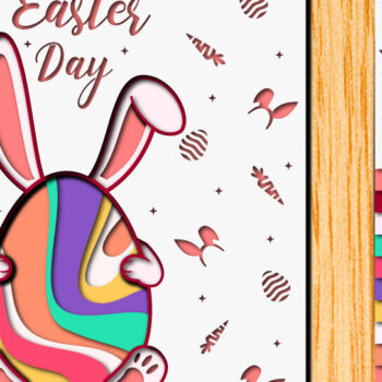 Intra απο ξύλο plywood 3mm-4mm πάχος - Πασχαλινό αυγό 3D  Χαρτί κοπής Πολυστρωματικό Δίασταση 15x15 cm INTRAFABR-65896762 - Image 1