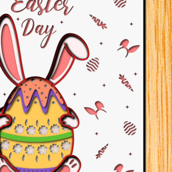 Intra απο ξύλο plywood 3mm-4mm πάχος - Πασχαλινό αυγό 3D  Χαρτί κοπής Πολυστρωματικό Δίασταση 15x15 cm INTRAFABR-65896814 - Image 1