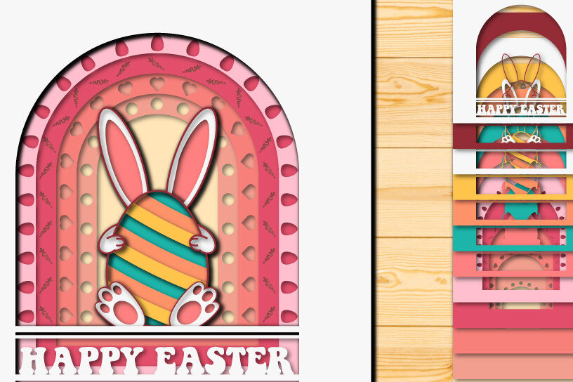 Intra απο ξύλο plywood 3mm-4mm πάχος - Πασχαλινό αυγό 3D  Χαρτί κοπής Πολυστρωματικό Δίασταση 15x15 cm INTRAFABR-66038214