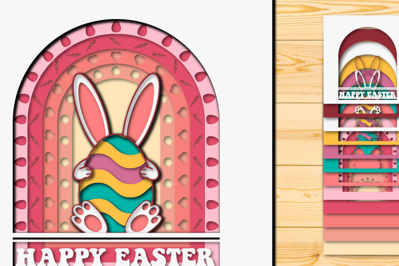 Intra απο ξύλο plywood 3mm-4mm πάχος - Πασχαλινό αυγό 3D  Χαρτί κοπής Πολυστρωματικό Δίασταση 15x15 cm INTRAFABR-66038453