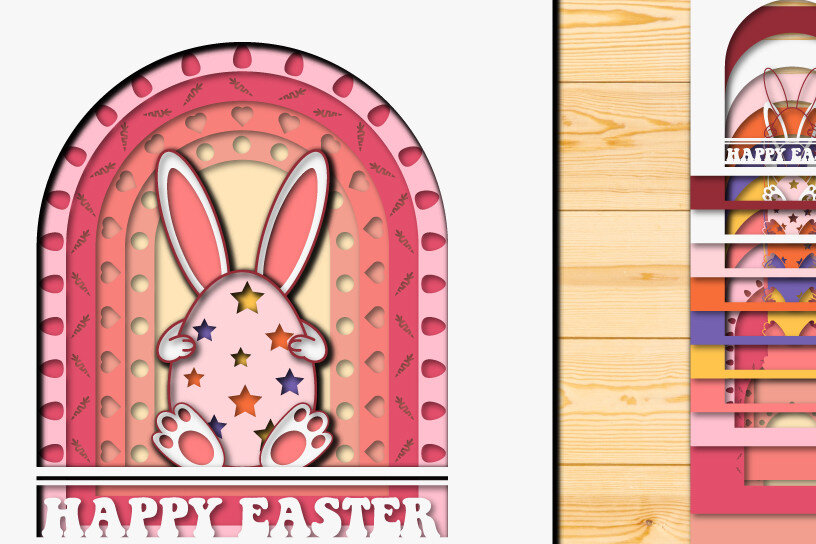 Intra απο ξύλο plywood 3mm-4mm πάχος - Πασχαλινό αυγό 3D  Χαρτί κοπής Πολυστρωματικό Δίασταση 15x15 cm INTRAFABR-66038605