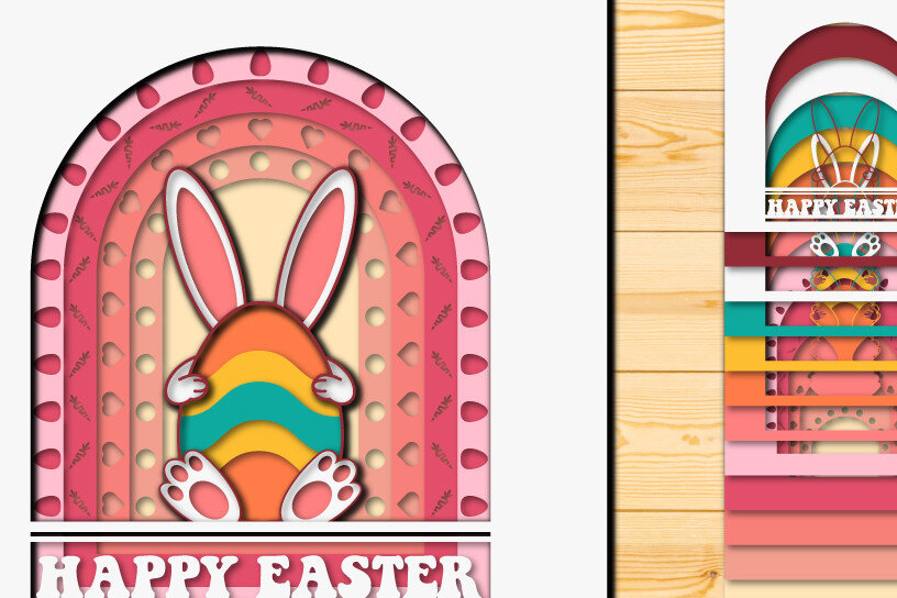 Intra απο ξύλο plywood 3mm-4mm πάχος - Πασχαλινό αυγό 3D  Χαρτί κοπής Πολυστρωματικό Δίασταση 15x15 cm INTRAFABR-66038965