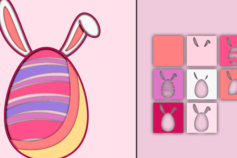 Intra απο ξύλο plywood 3mm-4mm πάχος - Πασχαλινό αυγό 3D  Χαρτί κοπής Πολυστρωματικό Δίασταση 15x15 cm INTRAFABR-60332986