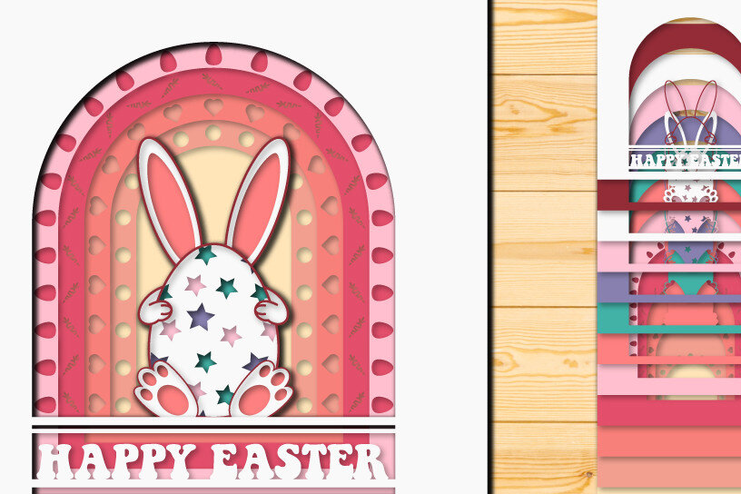 Intra απο ξύλο plywood 3mm-4mm πάχος - Πασχαλινό αυγό 3D  Χαρτί κοπής Πολυστρωματικό Δίασταση 15x15 cm INTRAFABR-66039729