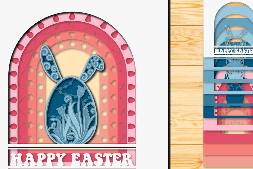 Intra απο ξύλο plywood 3mm-4mm πάχος - Πασχαλινό αυγό 3D  Χαρτί κοπής Πολυστρωματικό Δίασταση 15x15 cm INTRAFABR-66040176