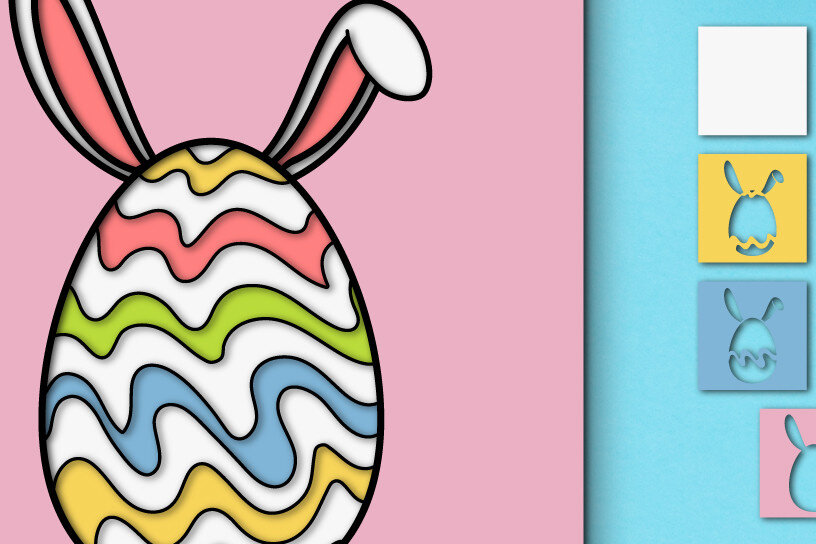 Intra απο ξύλο plywood 3mm-4mm πάχος - Πασχαλινό αυγό 3D  Χαρτί κοπής Πολυστρωματικό Δίασταση 15x15 cm INTRAFABR-60244696