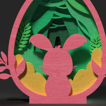 Intra απο ξύλο plywood 3mm-4mm πάχος - Πασχαλινό αυγό 3D , Bunny Forest Δίασταση 4x4 cm INTRAFABR-117254502 - Image 1