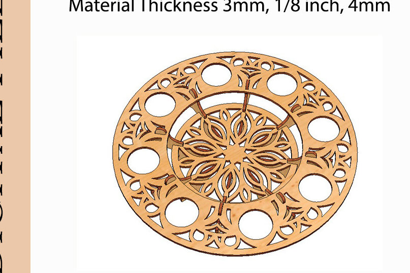 Intra απο ξύλο plywood 3mm-4mm πάχος - Στάση πασχαλινών αυγών και πασχαλινών κέικ Δίασταση 4x4 cm INTRAFABR-114462164