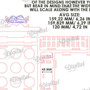 Intra απο ξύλο plywood 3mm-4mm πάχος - Πασχαλινό καλάθι με λέιζερ κοπή. Αυγοθήκη Δίασταση 15x15 cm INTRAFABR-116609472 - Image 3